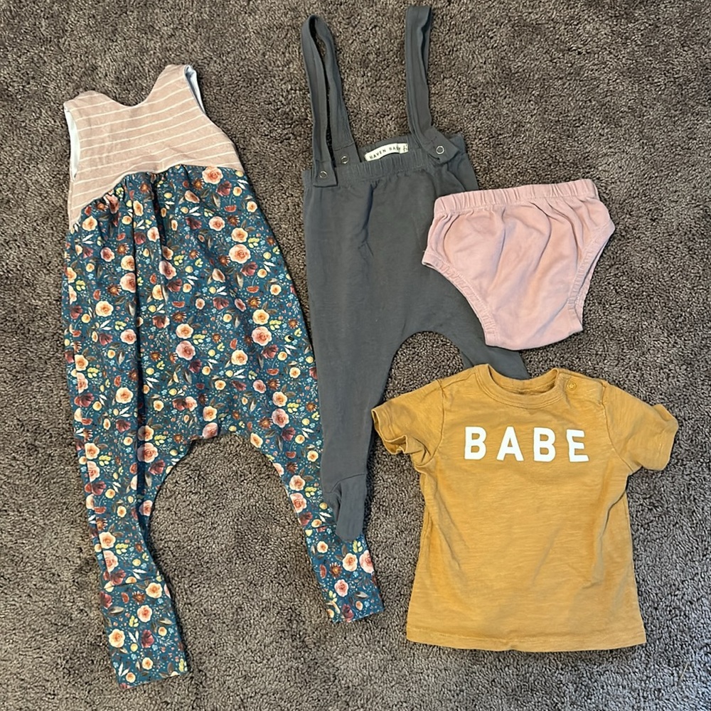 Babygirl 9/12m small shop romper suspender top bloomers bundle!!